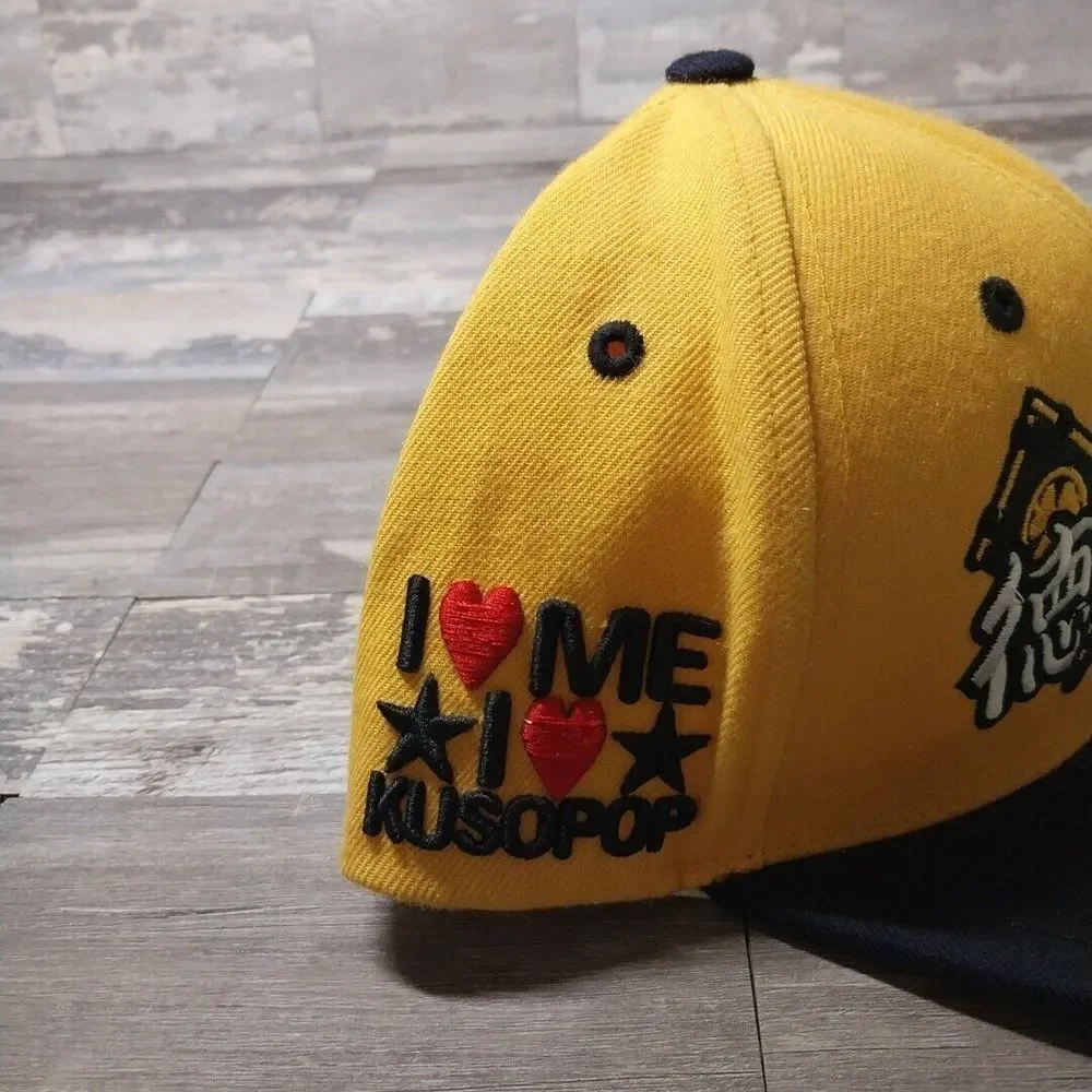Kusopop Hat Snapback I💓Kusopop I💓ME⭐I💓⭐KUSOPOP ZEPHYR Yellow‎ Black